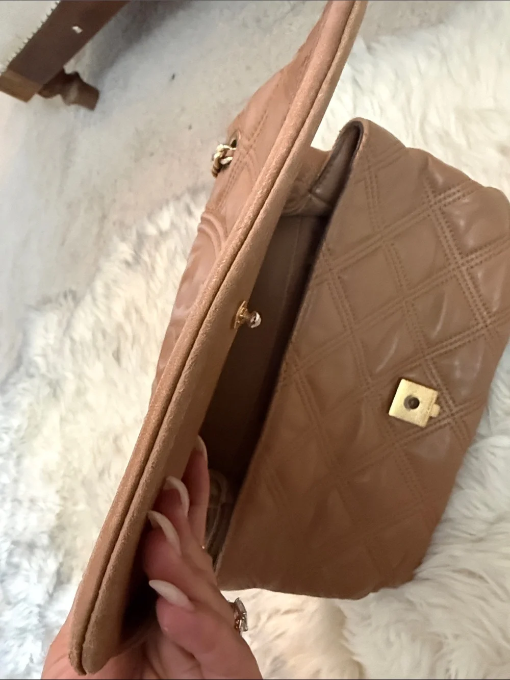 Tory Burch Flemming convertible quilted Bag with Gold Chain